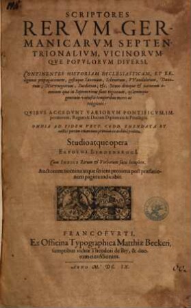 Scriptores rerum germanicarum septentrionalium veteres diversi