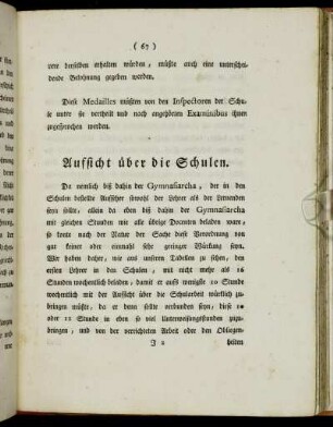 Aufsicht über die Schulen.