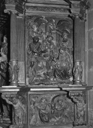 Linker Seitenaltar, südliche Nebenseite: Anbetung der Könige