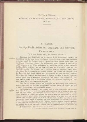 7. Abschnitt. Sonstige Baulichkeiten für Vergnügen und Erholung.