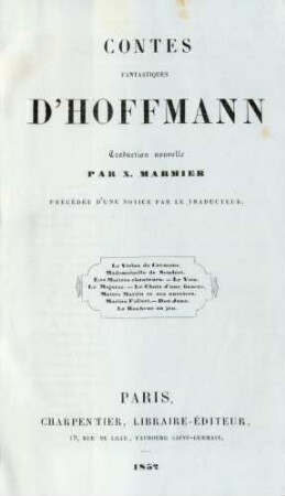 Contes fantastiques d'Hoffmann