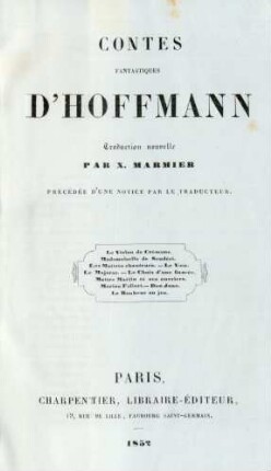 Contes fantastiques d'Hoffmann
