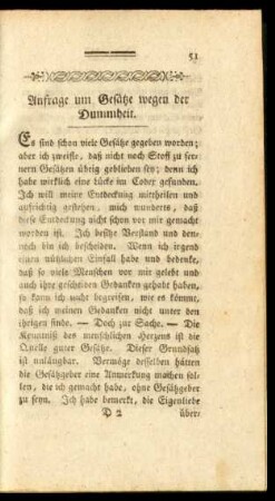 Anfrage um Gesätze wegen der Dummheit