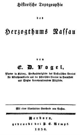 Historische Topographie des Herzogthums Nassau