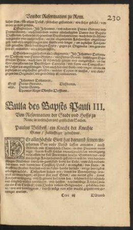 Bulla des Bapsts Pauli III. ...
