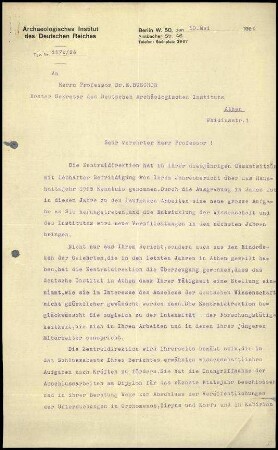 Brief Rodenwaldt - Buschor