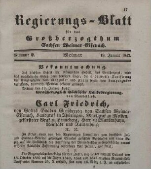 Nr. 2 : 19. Januar 1842