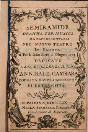 Semiramide : Dramma per musica