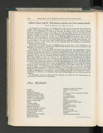 Andreas Busch und Dr. Wohlenberg erhielten die Universitätsmedaille