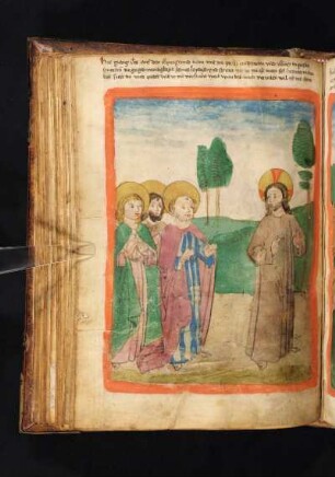 Jesus geht mit den drei Aposteln zum Ölberg