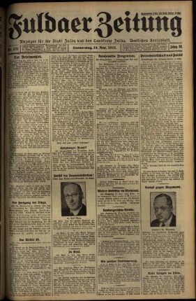 Erste Ausgabe vom Donnerstag, den 24. November 1932.