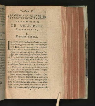 Tractatus Tertius De Religione Christiana.