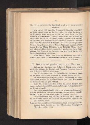 37. Das botanische Institut und der botanische Garten.
