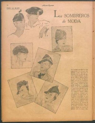Los sombreros de moda [Dibujos] : Para la mujer