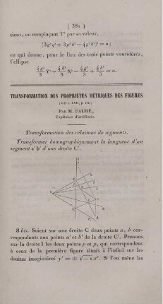 Transformation des propriétés métriques des figures.