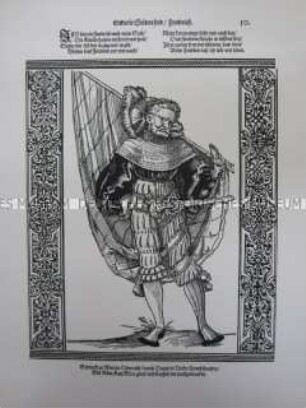 Kriegerdarstellung, Fähnrich der Landsknechte, 1510/1530.