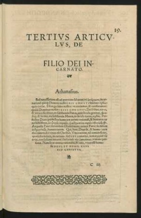 Tertius Articulus, De Filio Dei Incarnato.