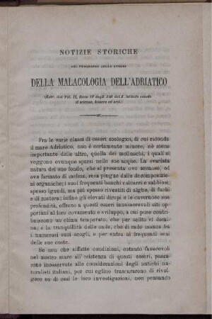 Notizie Storiche