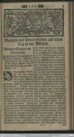 Morgen- und Abend-Gebete auf ieden Tag in der Wochen
