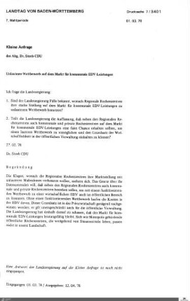 Drucksachen 3401-3600: Anträge, Anfragen, Gesetzentwürfe