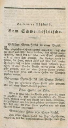 Siebenter Abschnitt. Vom Schweinefleische