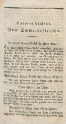 Siebenter Abschnitt. Vom Schweinefleische