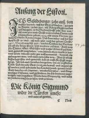 Anfang der Histori.