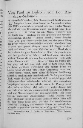 Von Paul zu Pedro