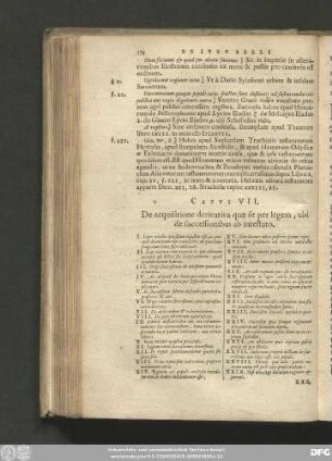 Caput VII. De acquisitione derivativa quae fit per legem, ubi de successionibus ab intestato.