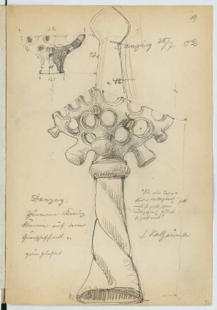 Katharinenkirche, Danzig: Details (aus: Skizzen- und Fotoalbum 20)