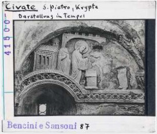 Civate: San Pietro, Krypta, Darstellung im Tempel