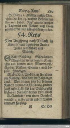 54. Reys. Von Augspurg nach Villach in Kärnten, und Laybach in Crain: Item, von Villach auff Venedig