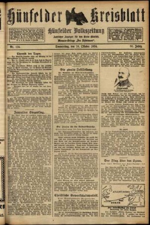 Ausgabe vom Donnerstag, den 16. Oktober 1924.