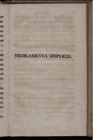 Medicamenta simplicia.