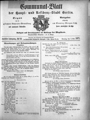 1871,19: No. 19, 7. Mai 1871