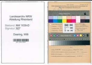 Entnazifizierung Willi Doering , geb. 30.04.1887 (Beamter)