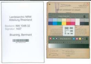 Entnazifizierung Bernhard Bruening , geb. 18.11.1885 (Angestellter)
