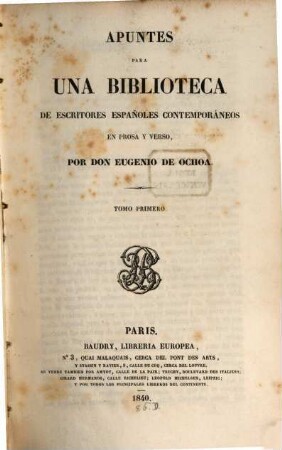 Apuntes para una biblioteca de escritores españoles contemporáneos en prosa y verso. 1