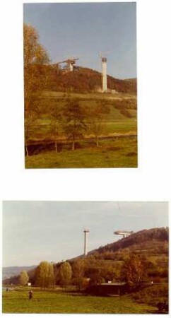 Kochertalbrücke, km 679,942 - 681,070 Gebaut Oktober 1976 - 15.Oktober 1979. Freivorbau, Pfeiler 7 + 8