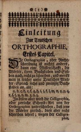Einleitung zur Teutschen Orthographie Oder Recht-Schreib-Kunst