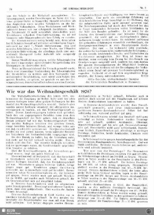 Wie war das Weihnachtsgeschäft 1929?