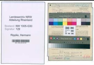 Entnazifizierung Hermann Rippke , geb. 17.03.1898 (Verkehrsaufseher)