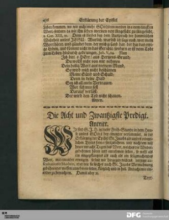 Die Acht und Zwantzigste Predigt.