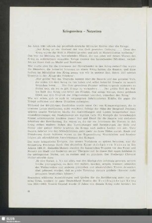 Kriegszeiten - Notzeiten