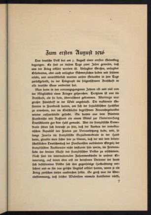 7-22, Zum ersten August 1916