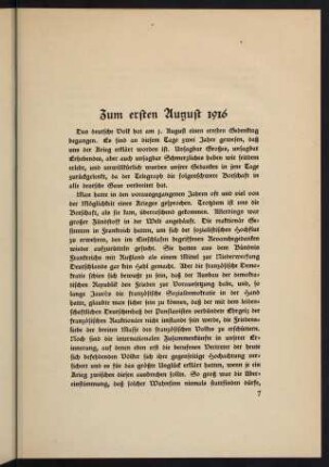 7-22, Zum ersten August 1916