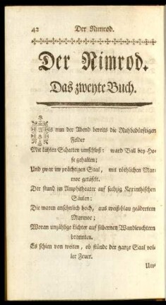 Der Nimrod. Das Zweyte Buch