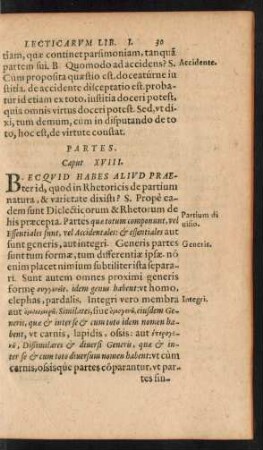 Partes. Caput XVIII.
