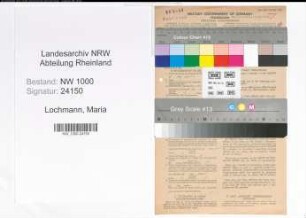 Entnazifizierung Maria Lochmann, geb. 31.10.1903 (Verw.Angest.)