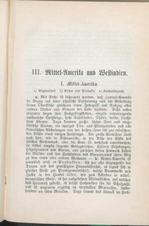 III. Mittel-Amerika und Westindien.